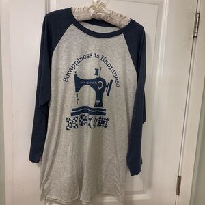 Bee in my Bonnet "Scrapiness is Happiness" Tee- 3/4 Raglan Sleeve- size XL